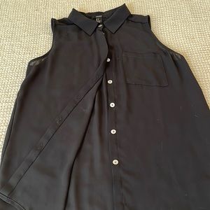 Forever 21 Black Semi-sheer Sleeveless Blouse. Very good condition, Size Small